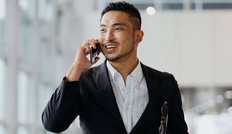 man talking on phone